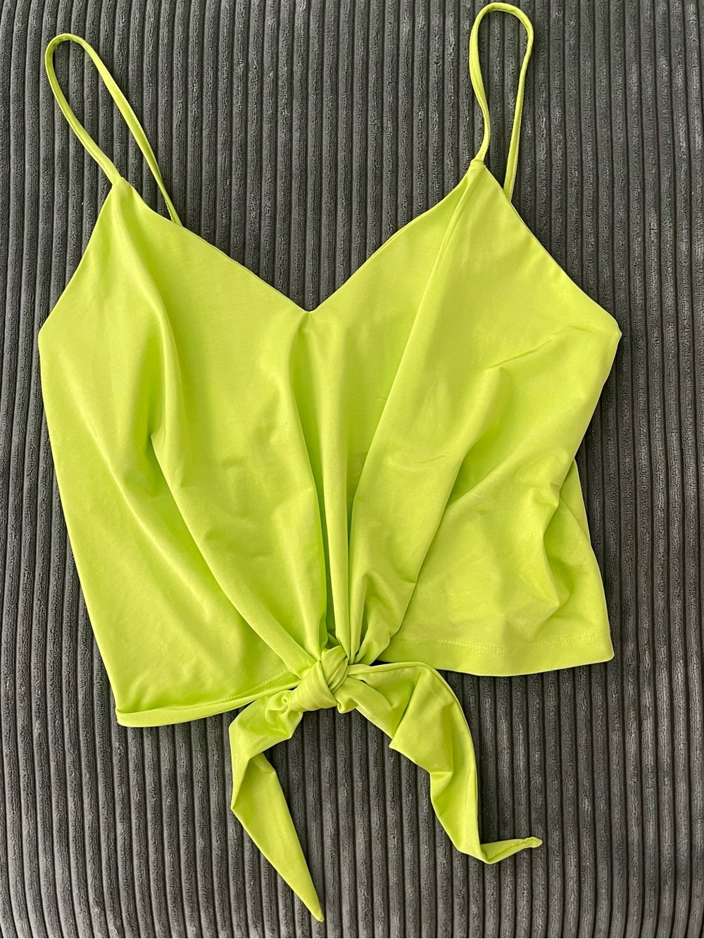 NWT Zara Neon Lime Tie-Front Camisole